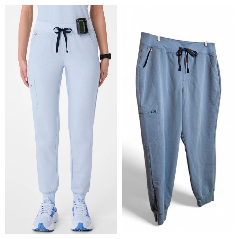 FIGS Women's XL Petite Zamora Jogger Scrub Pants Nurse Medical Uniform Work Blue